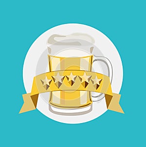 Beer glass flat design icon