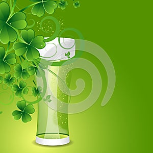 Beer Glass with Floral Shamrock Elements