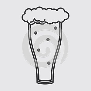 beer glass with froth. Vector illustration decorative design
