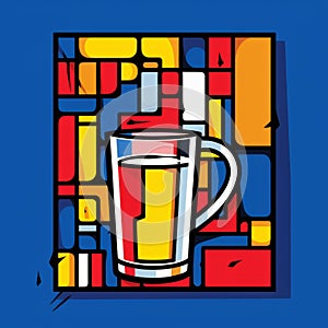 Abstract Constructivism Inspired Kolsch Logo With Vibrant Colors photo