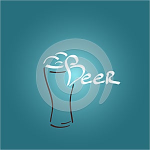 Beer glass icon, illustration, vector