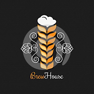Beer glass logo design background