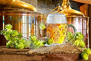 Beer glass and raw material for beer production