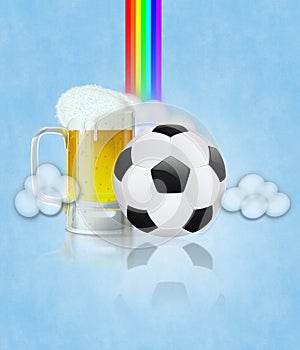 Beer Glass and Soccer Ball