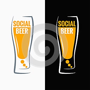 Beer glass social media concept background