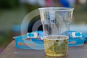 Beer glass swimming gear alcohol lifestyle relax