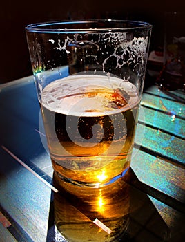 Beer Glass on a Table