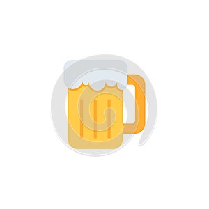 Beer glass vector icon symbol alcohol drink isolated on white background