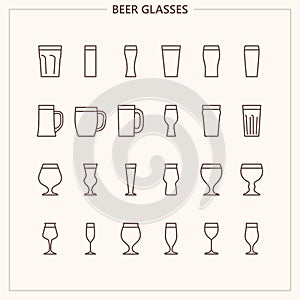 Beer glasses brewery outline iconset photo