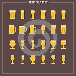 Beer glasses colored iconset