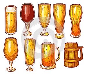 Beer glasses, pint, mug, craft beer brewery sketch