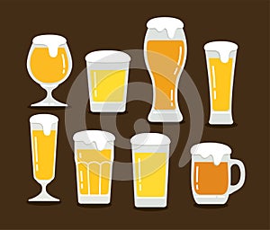 Beer glassware icon set vector illustration