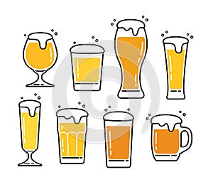 Beer glassware icon set vector illustration