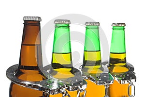 Beer and Handcuffs - Drunk Driving Concept