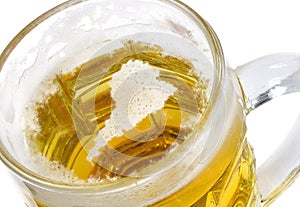 Beer head shaped as America in a beer mug.(series) photo