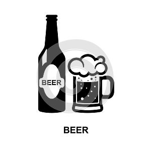 Beer icon isolated on white background.