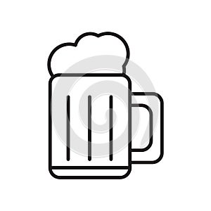 Beer icon vector isolated on white background, Beer sign , sign and symbols in thin linear outline style