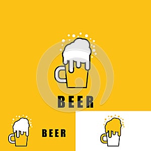 beer icon vector logo illustration template design