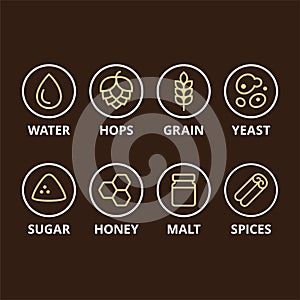 Beer ingredient icons photo