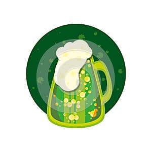 Beer in jar with frame circle