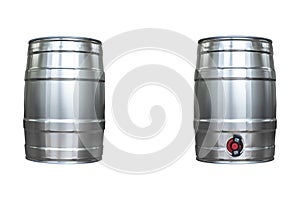 Beer keg isolated on white background with clipping path