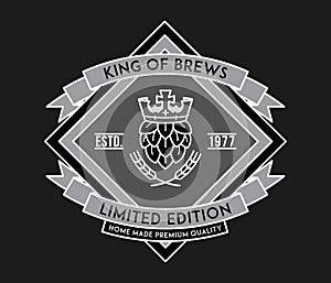 Beer king of brewers white on black