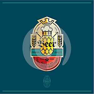 Beer label, beer logo, pub and brewery