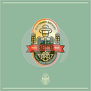 beer label, beer logo, pub and brewery emblem