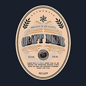 Beer label design vector antique frame vintage border western