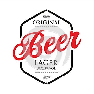 Beer label Original Lager sign