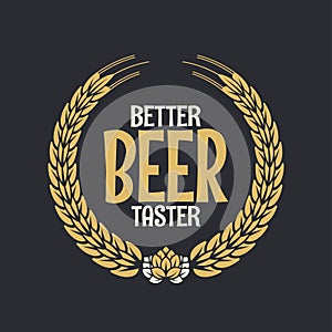 Beer Label Reward Logo On Dark Background photo