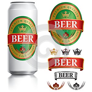 Beer Label vector visual on Black drinks can 500ml