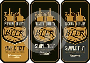 Beer labels with the brewery