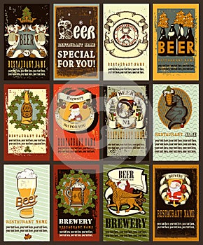 Beer labels design for winter holideys photo