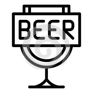 Beer logo icon outline vector. Brewery alcohol