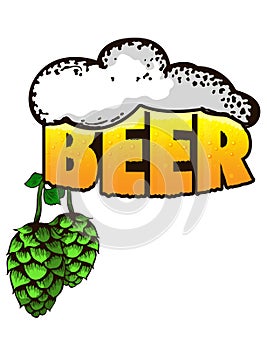 Beer logo- vector illustration, emblem brewery design on isolated background