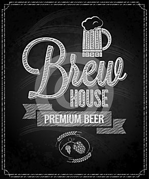 Beer menu design house chalkboard background