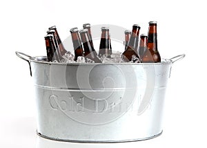 Beer in a metal bucket