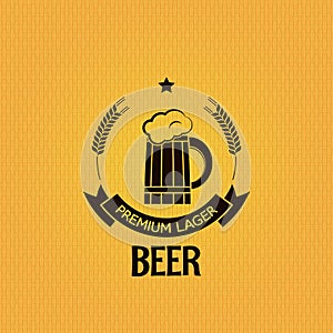 Beer mug barley design background