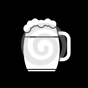 Beer mug dark mode glyph icon