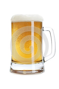 Beer mug with froth photo