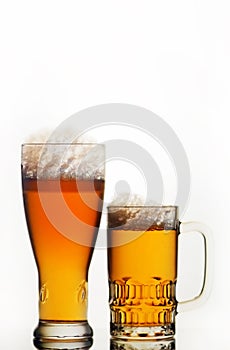 Beer mug and glass