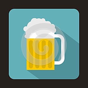 Beer mug icon, flat style