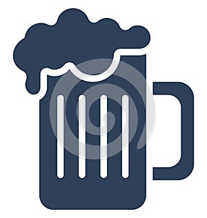 Beer Mug Isolated Vector icon that can be easily modified or edit Beer Mug Isolated Vector icon that can be easily modified or ed