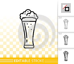 Beer Mug simple black line tall glass vector icon