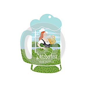 A beer mug. Vector illustration for the Oktoberfest beer festival_01.eps
