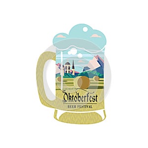 A beer mug. Vector illustration for the Oktoberfest beer festival_01.eps