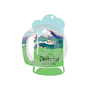 A beer mug. Vector illustration for the Oktoberfest beer festival_01.eps