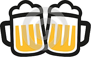 Beer mugs icons cheers