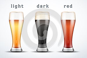 Beer mugs with three brands photo